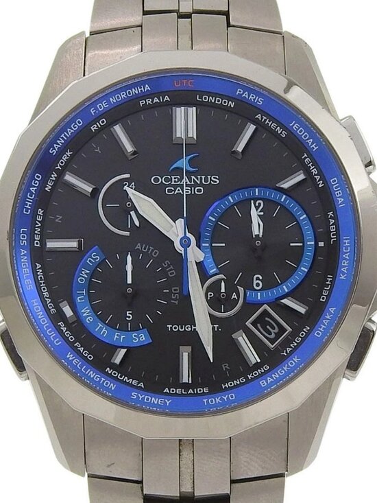 CASIO Oceanus Manta Watches OCW-S2400 black/blue blackDial titanium Solar ...